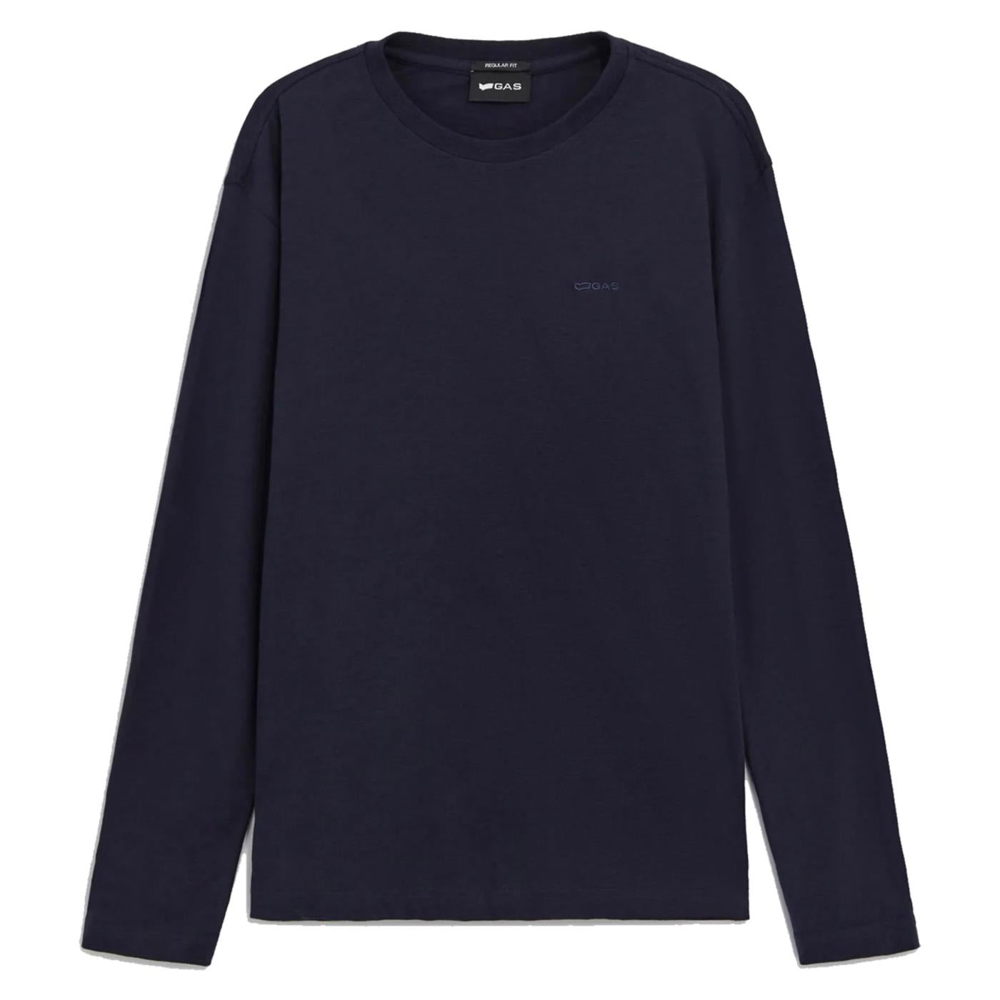 GAS T-SHIRT ML DHARIS LOGO - Blu - vista 2