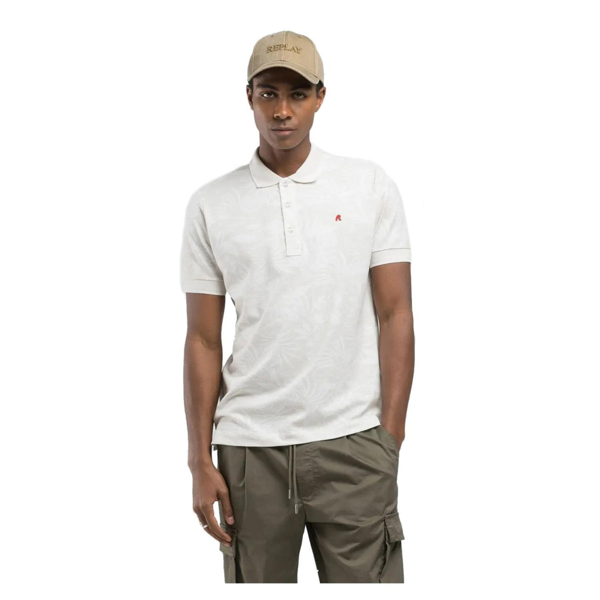 REPLAY PIQUET POLO WITH PRINT