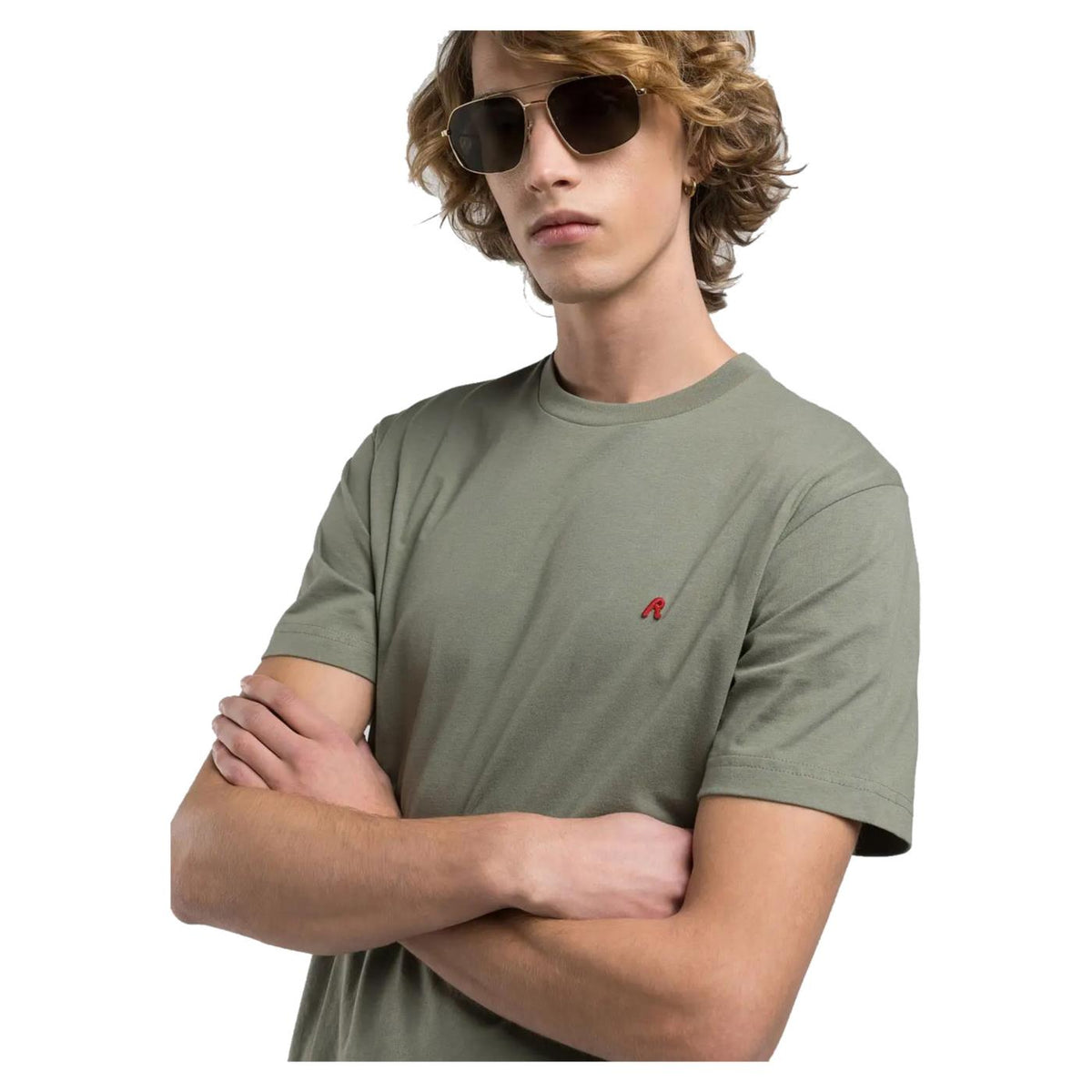 REPLAY TEE JERSEY WITH EMBROIDERY