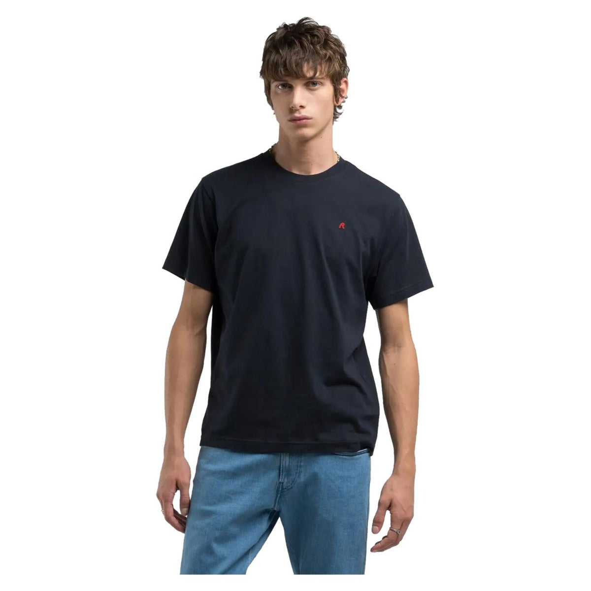 REPLAY TEE JERSEY WITH EMBROIDERY