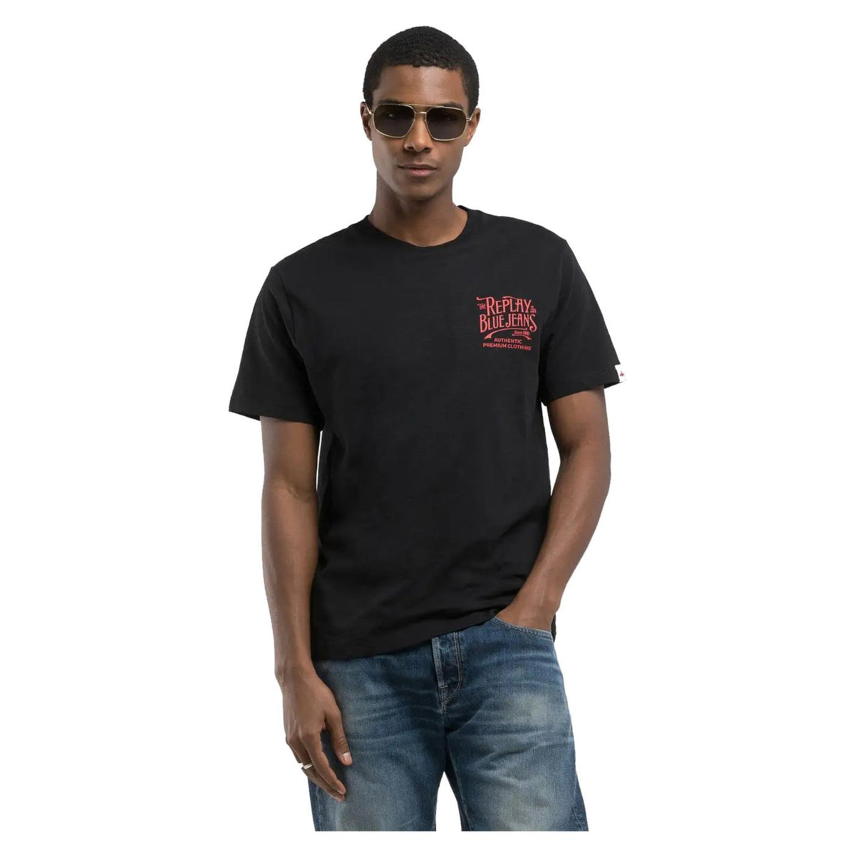 REPLAY TEE JERSEY FLAMED