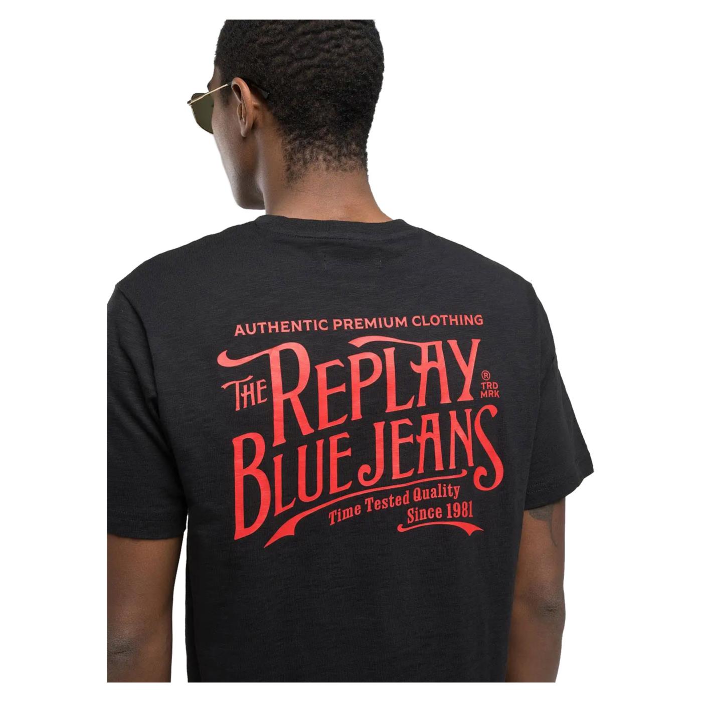 REPLAY TEE JERSEY FIAMMATO