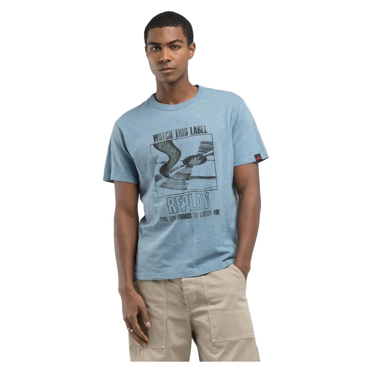 REPLAY TEE JERSEY FLAMED