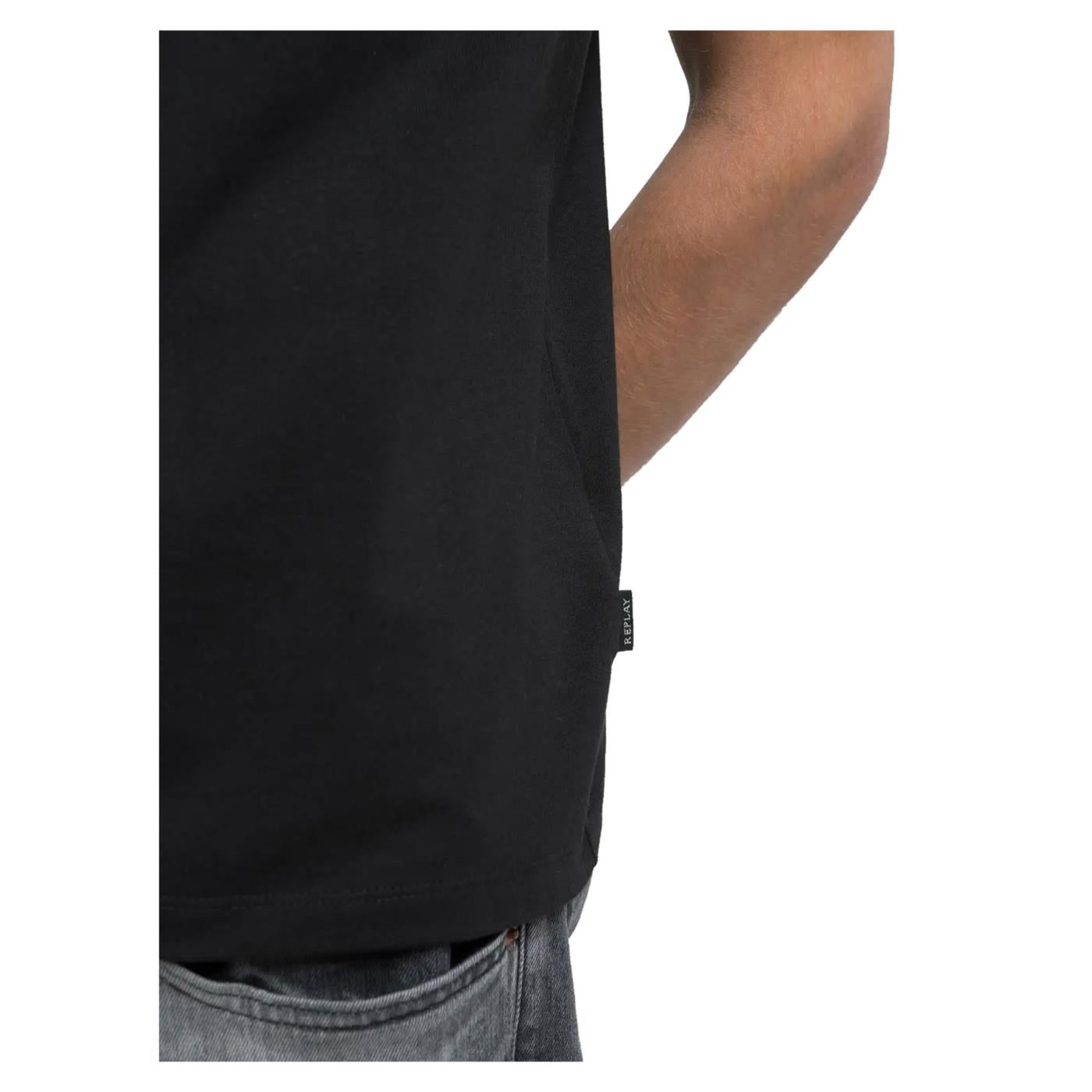 REPLAY TEE IN COTONE LETTERING