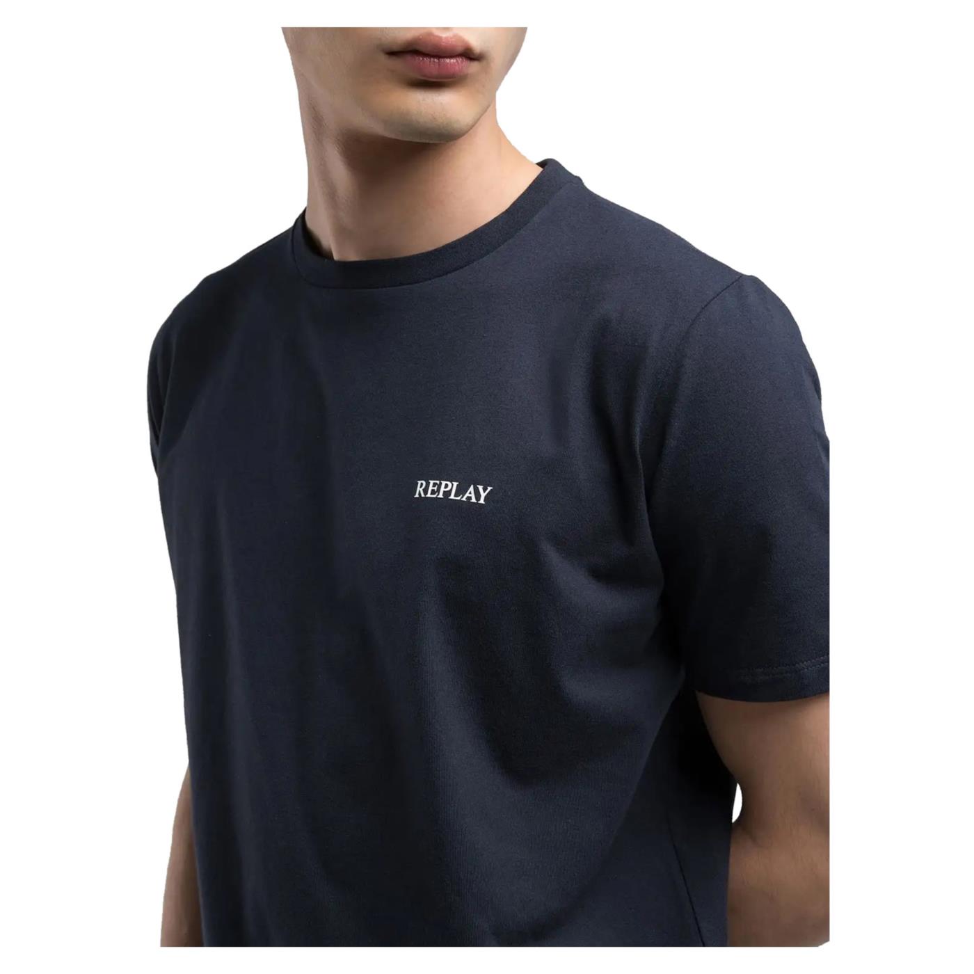 REPLAY TEE IN COTONE LETTERING