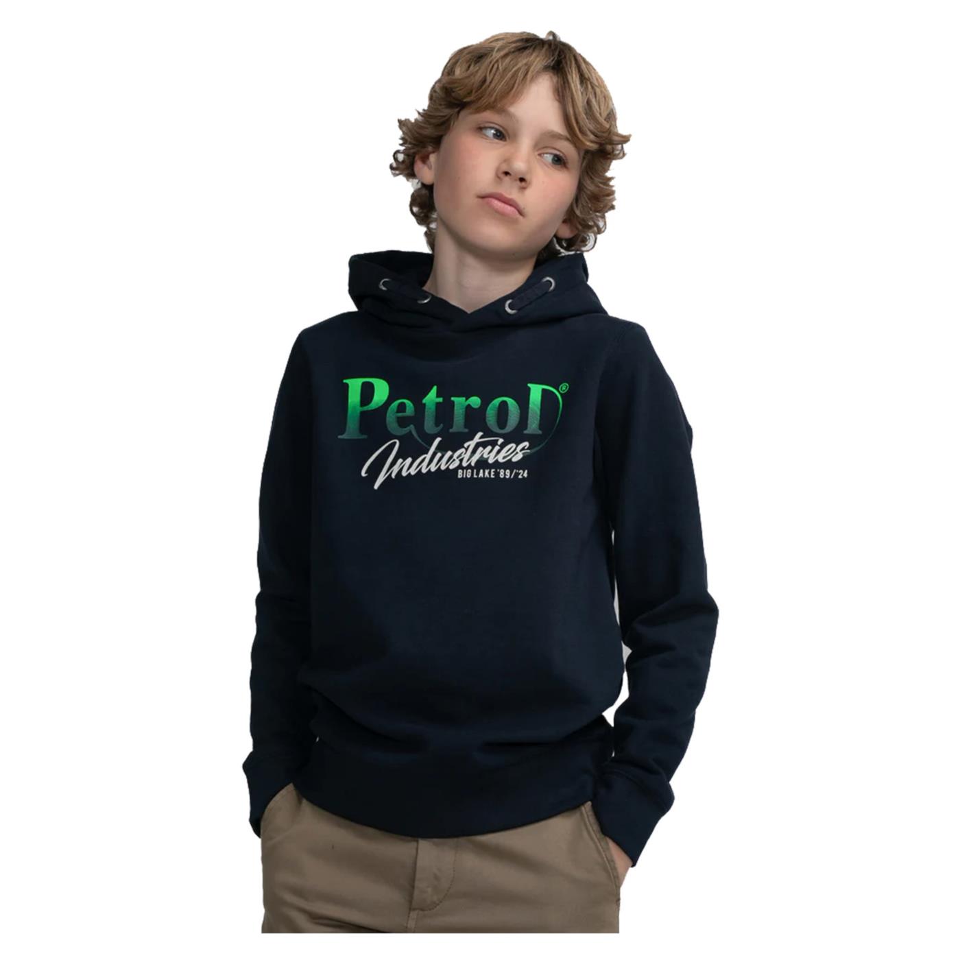 PETROL BOYS SWEATER HOODED PRINT
