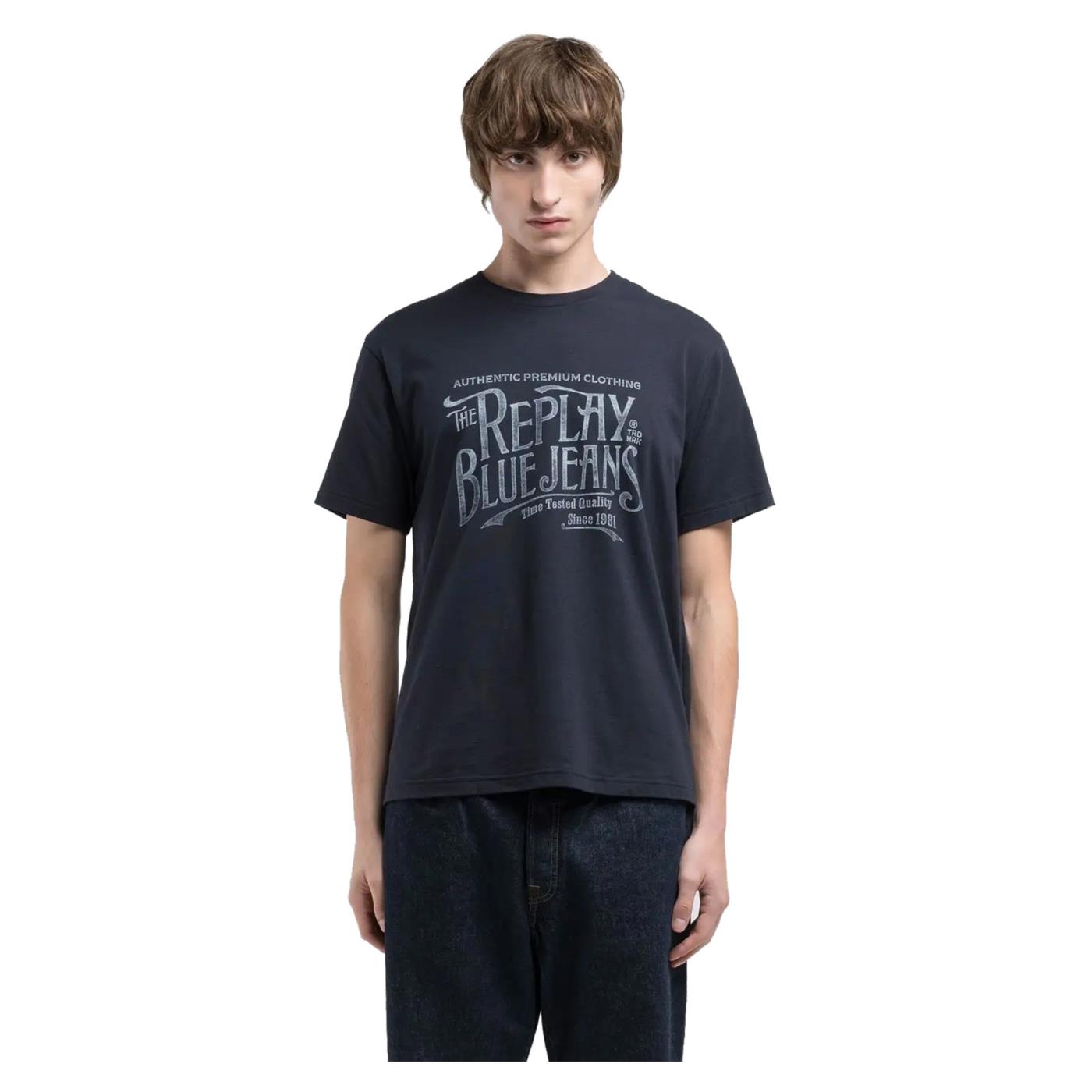 REPLAY TEE REGULAR FIT STAMPATA