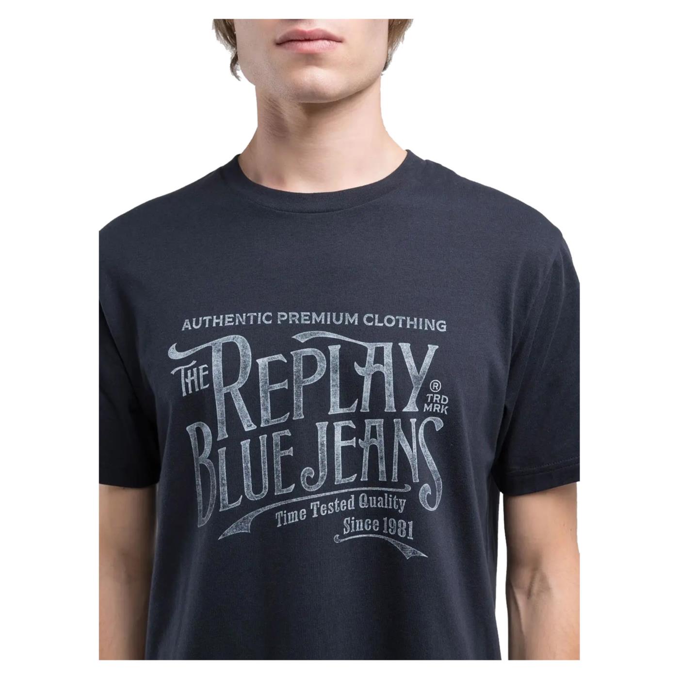 REPLAY TEE REGULAR FIT STAMPATA