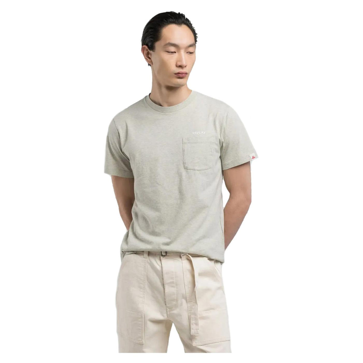 REPLAY REGULAR TEE WITH POCKET