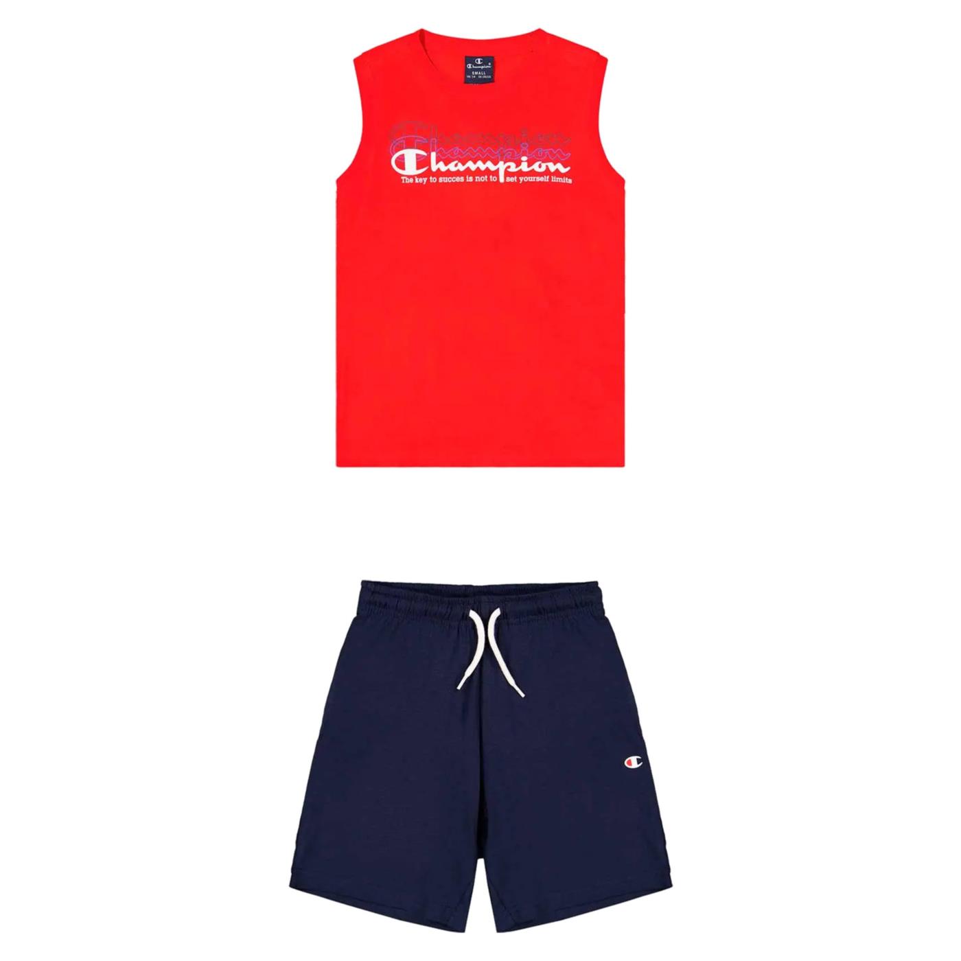 CHAMPION JR SET T-SHIRT+SHORTS - Rosso - immagine principale