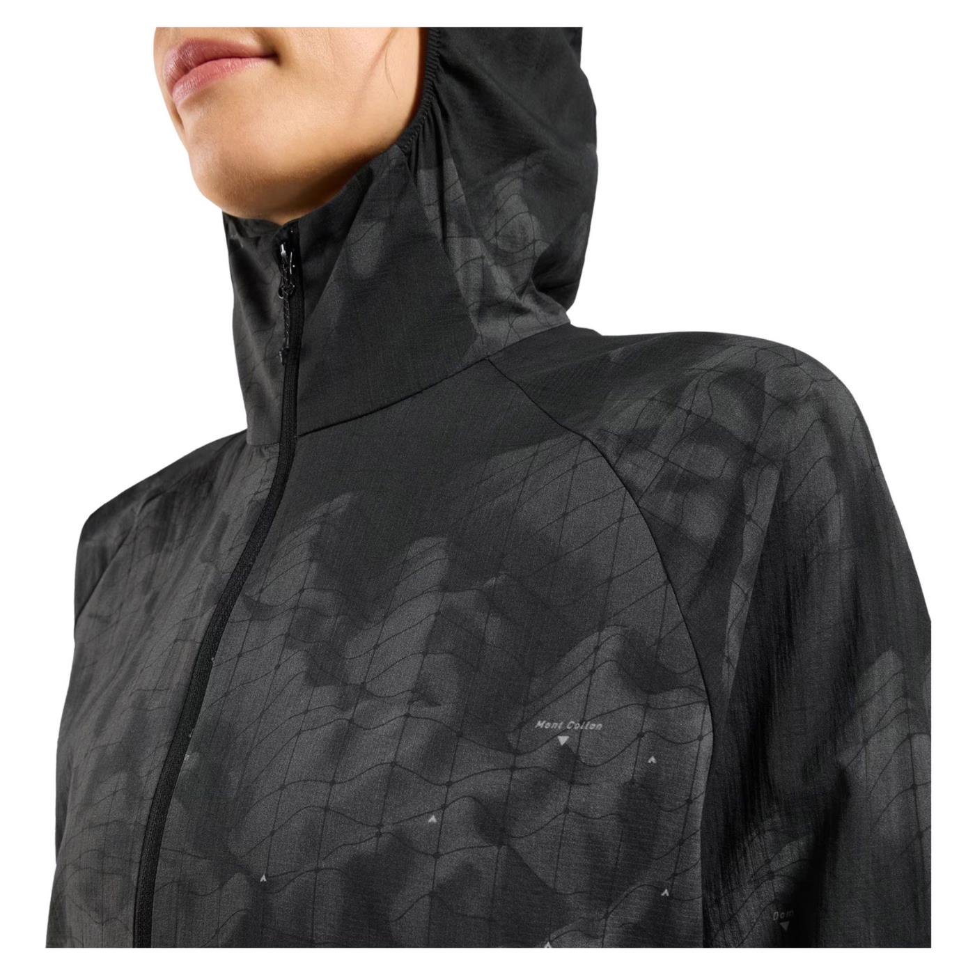ODLO W ZEROWEIGHT PRINT JACKET - C1-nero - vista 2