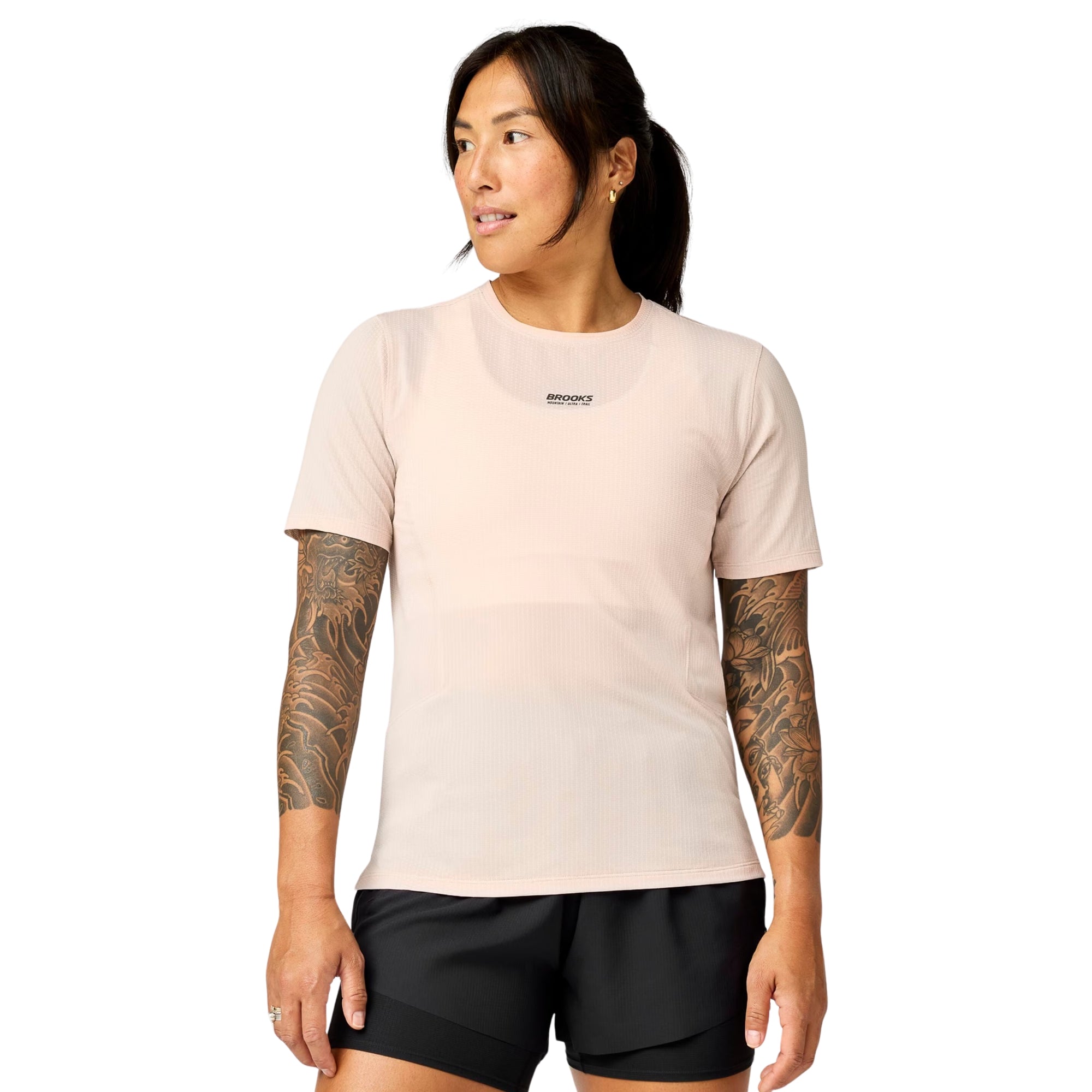 BROOKS HIGH POINT SS WOMAN TEE - Rosa - immagine principale