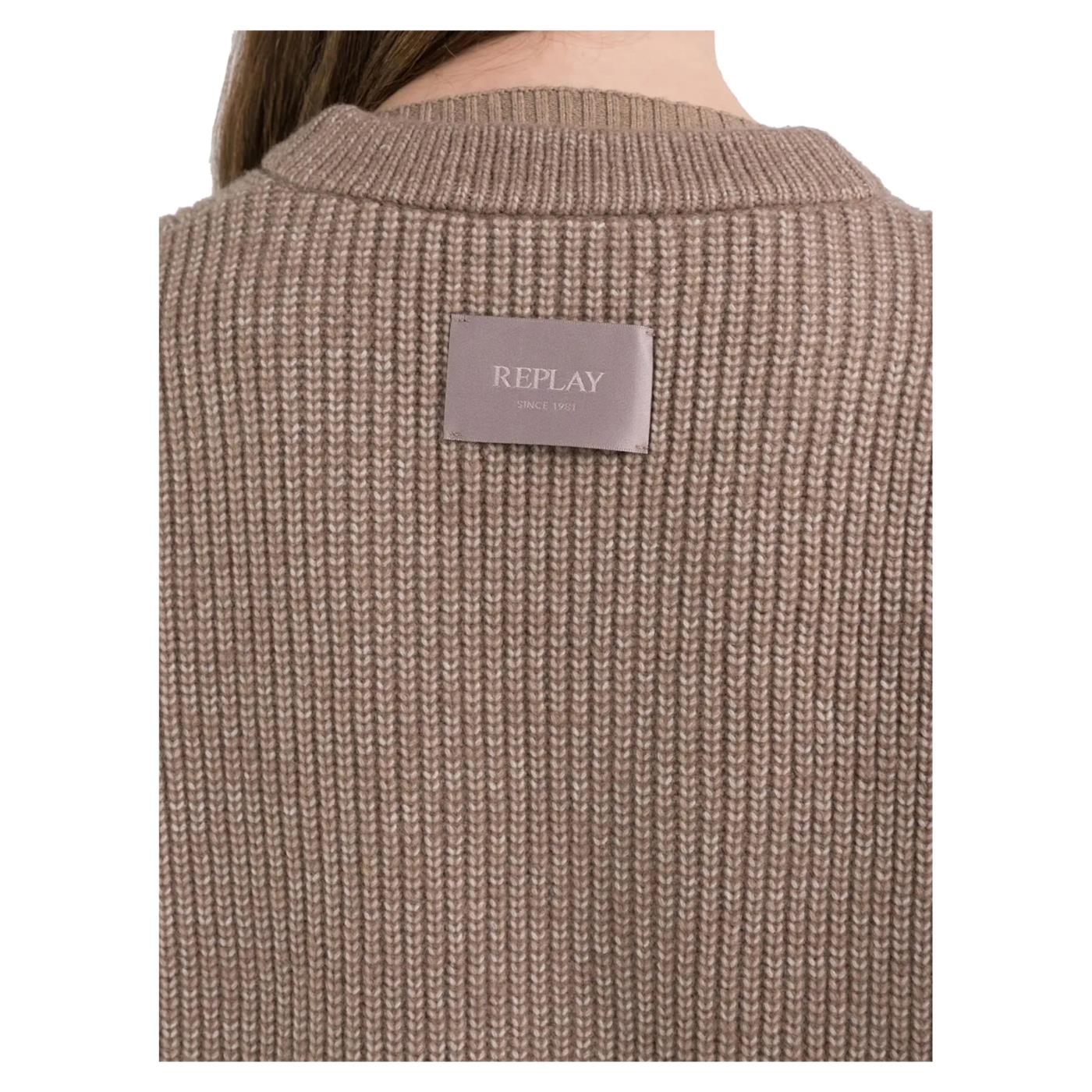 REPLAY CARDIGAN SMANICATO