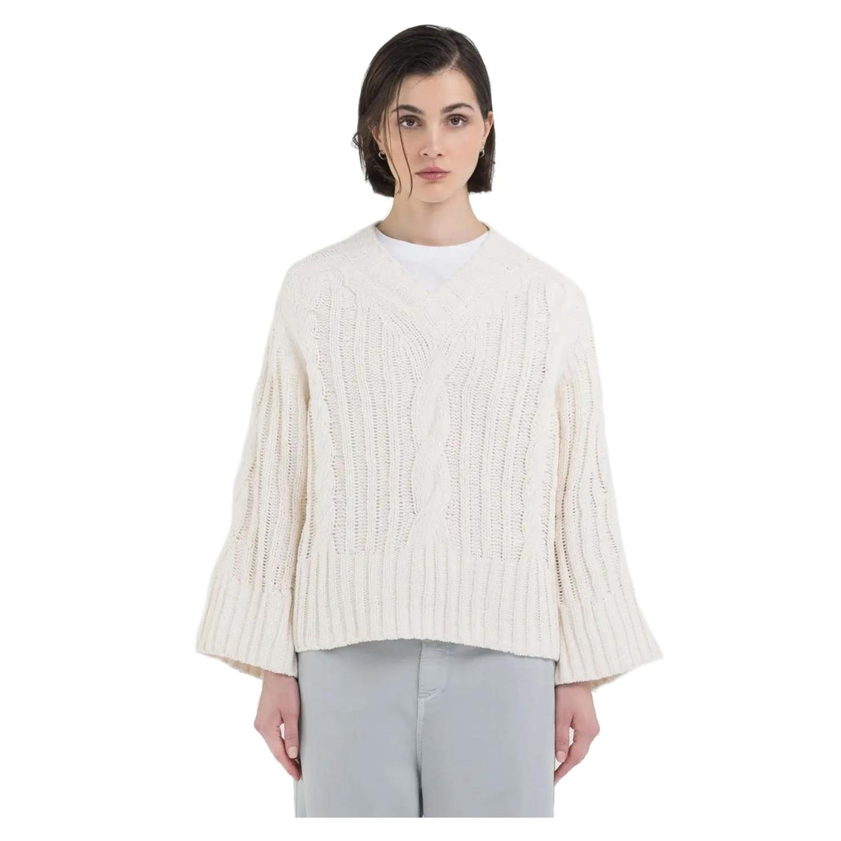 REPLAY MAGLIONE CROPPED TRECCE