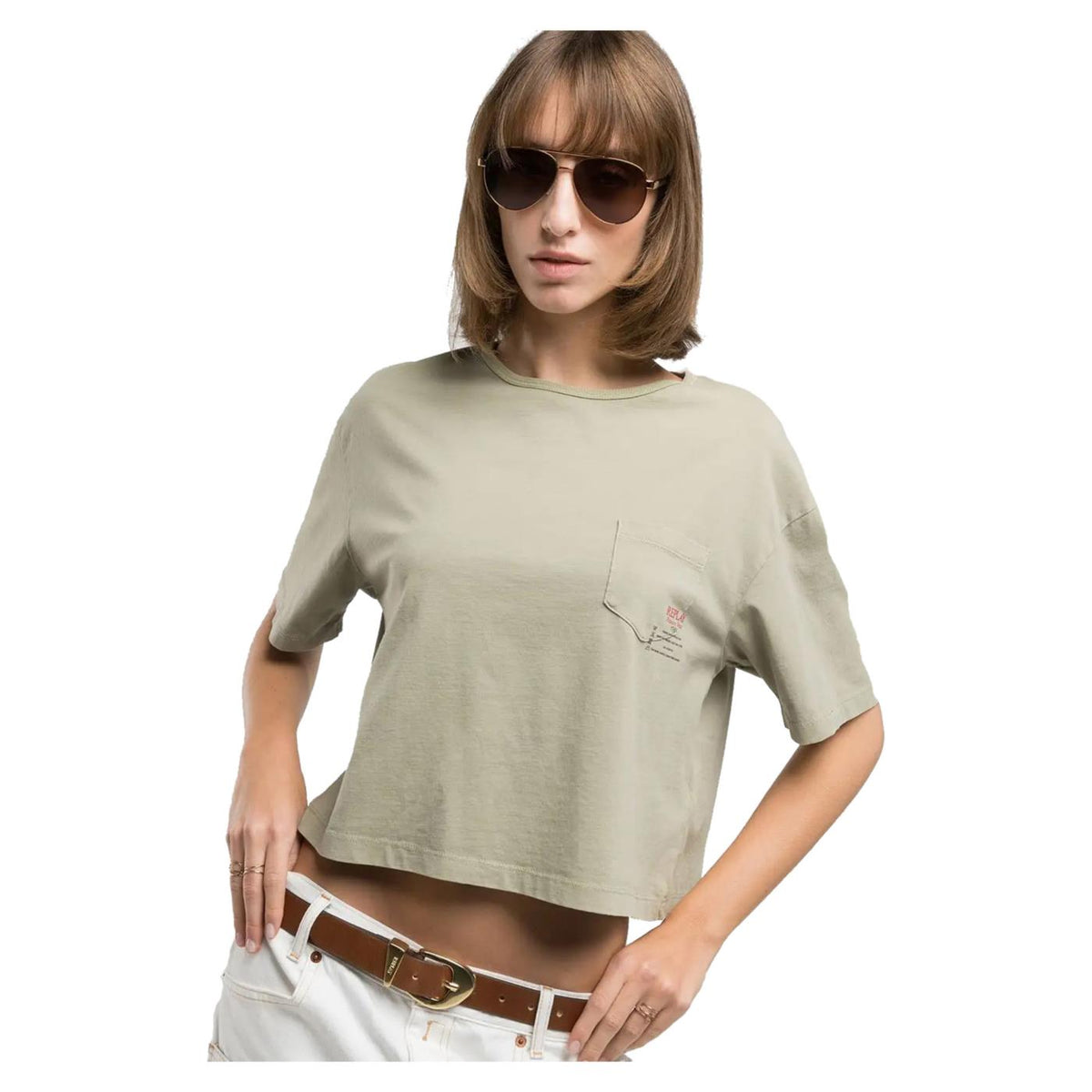 REPLAY W TEE CROPPED TASCHINO