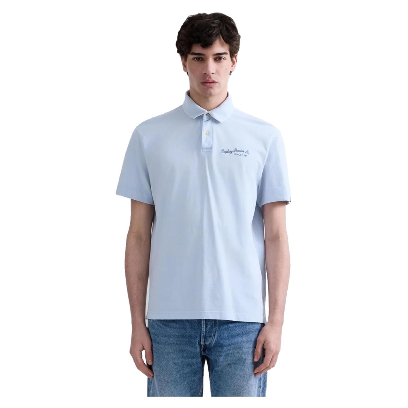 REPLAY POLO MC UOMO - Azzurro - immagine principale