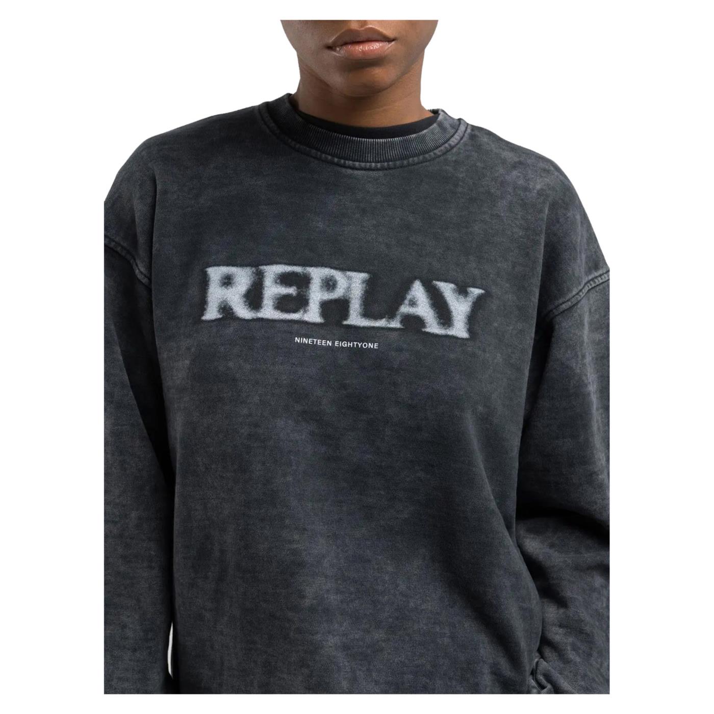 REPLAY FELPA CREW LETTERING
