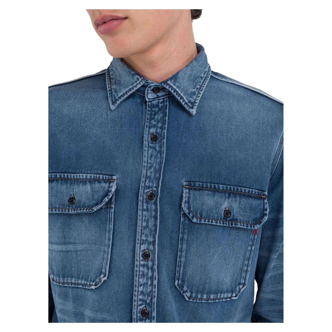 REPLAY CAMICIA DENIM REGULAR