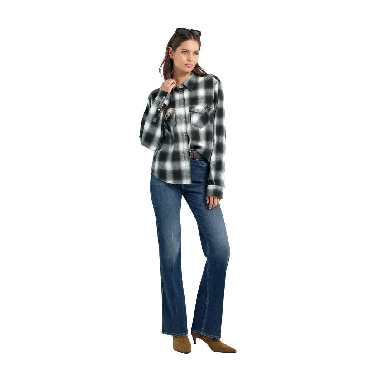 GAS GIARA CHECK SHIRT WOMAN - Nero - immagine principale