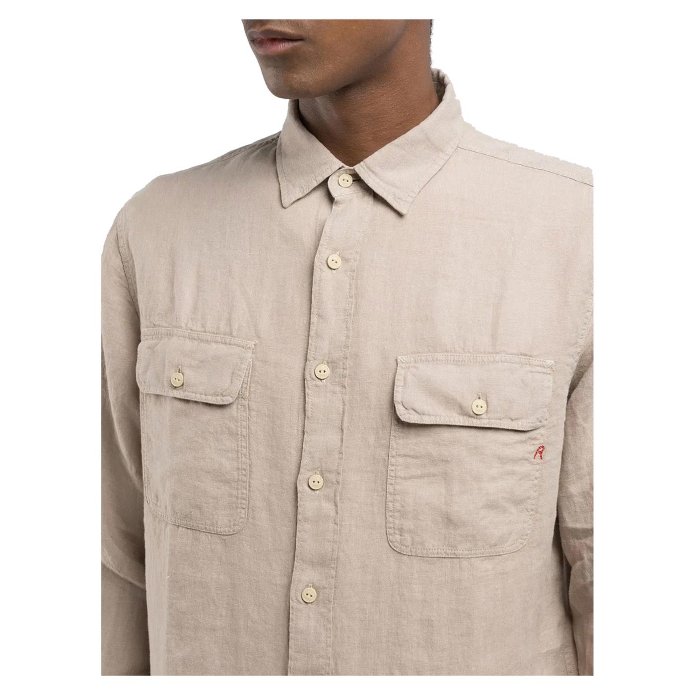 REPLAY CAMICIA REGULAR FIT LINO