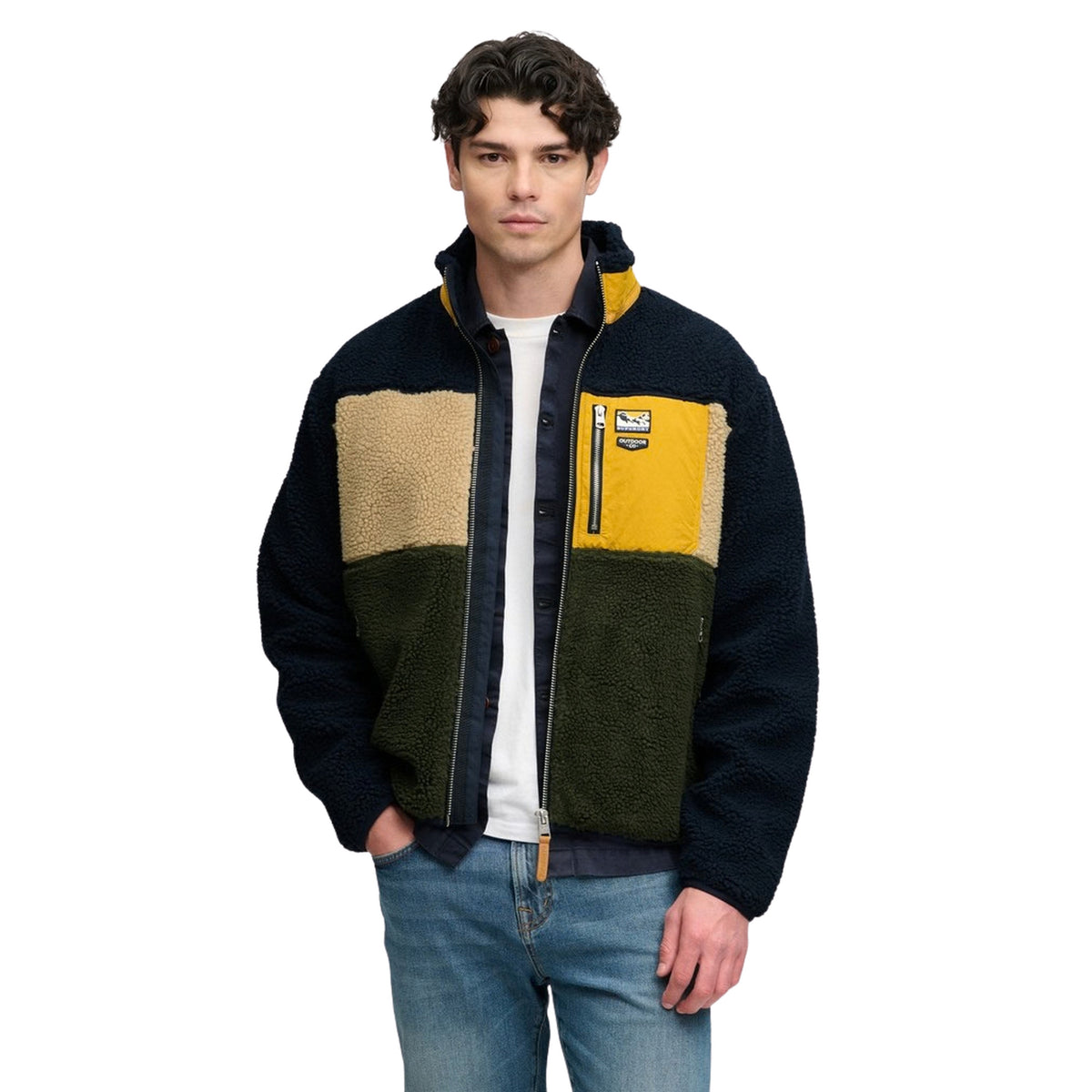 SUPERDRY COLOUR BLOCK RETRO FLEECE