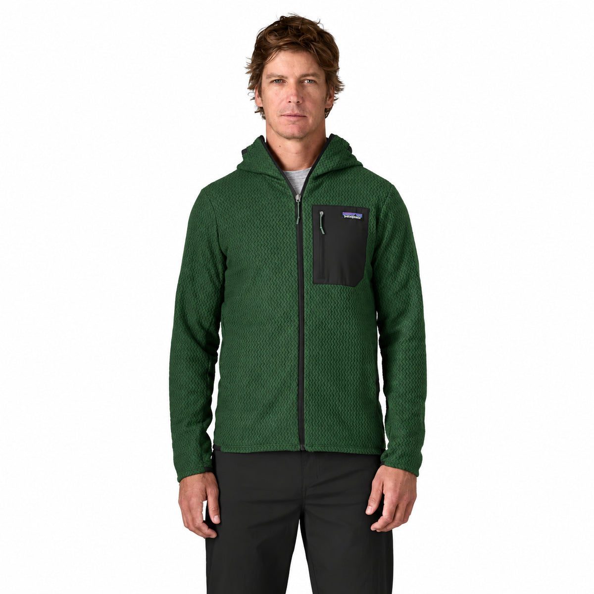 PATAGONIA R1 AIR FULL ZIP HOODY - Verde - immagine principale