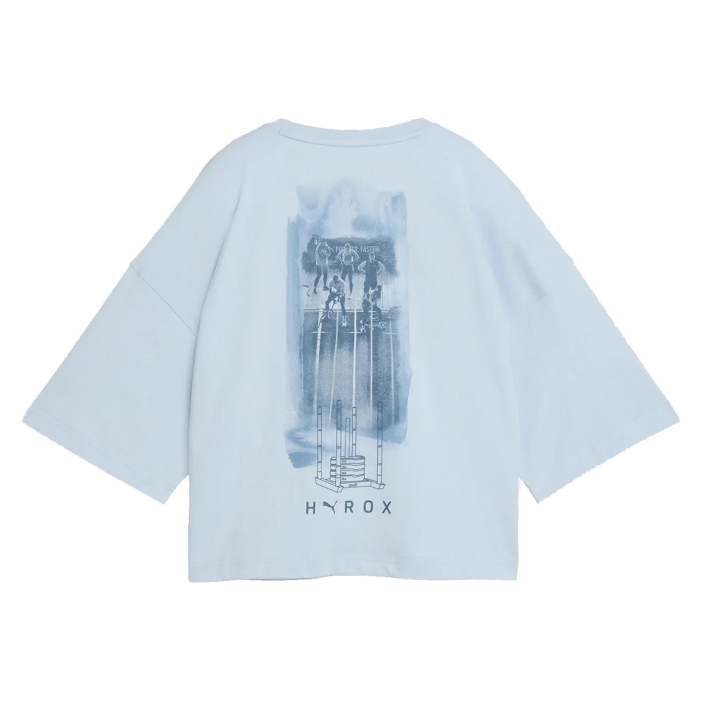 PUMA W HYROX CROPED STYLE TEE - Azzurro - vista 4