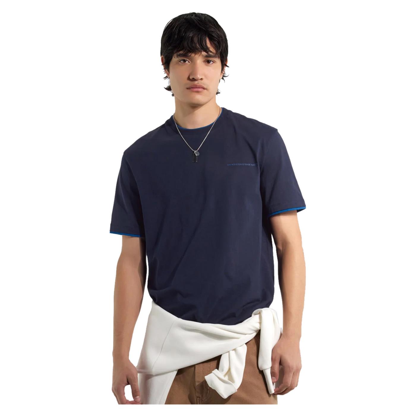 GAS T-SHIRT DHARIS MC EDGE - Blu - vista 2
