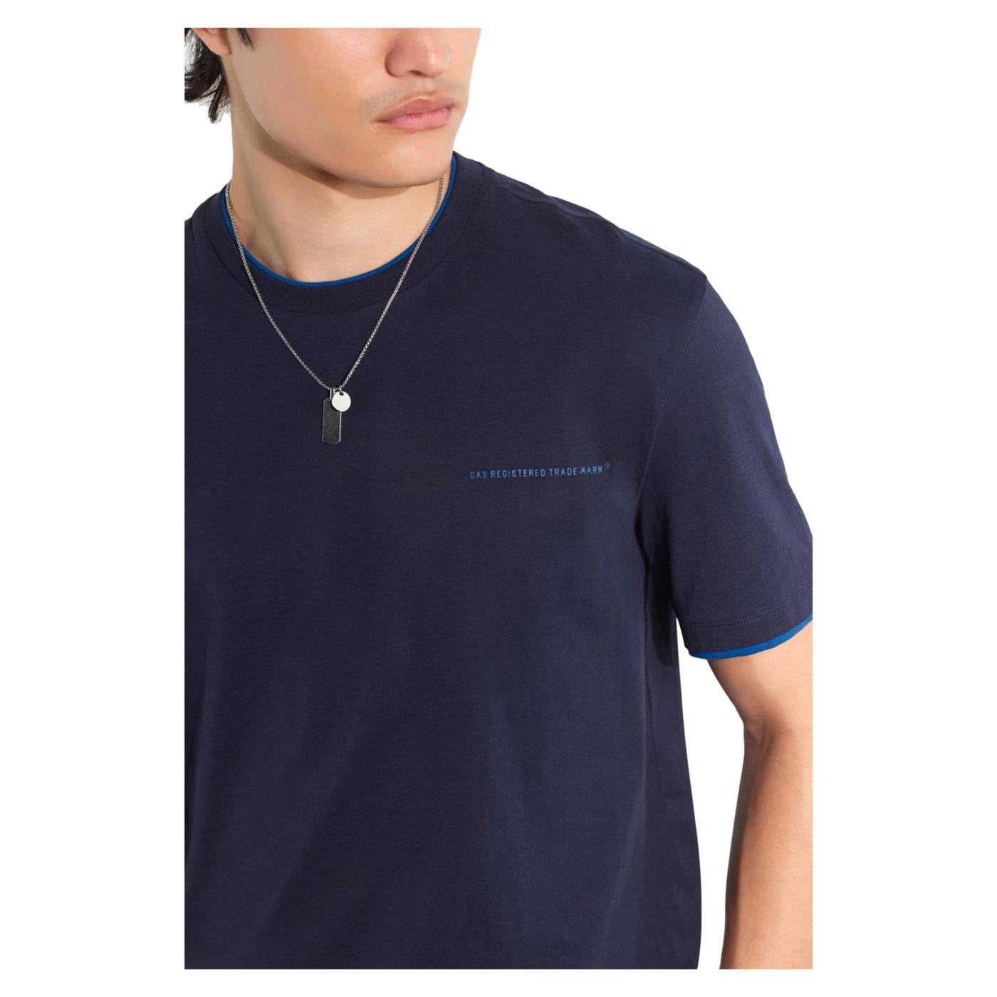 GAS T-SHIRT DHARIS MC EDGE - Blu - vista 3