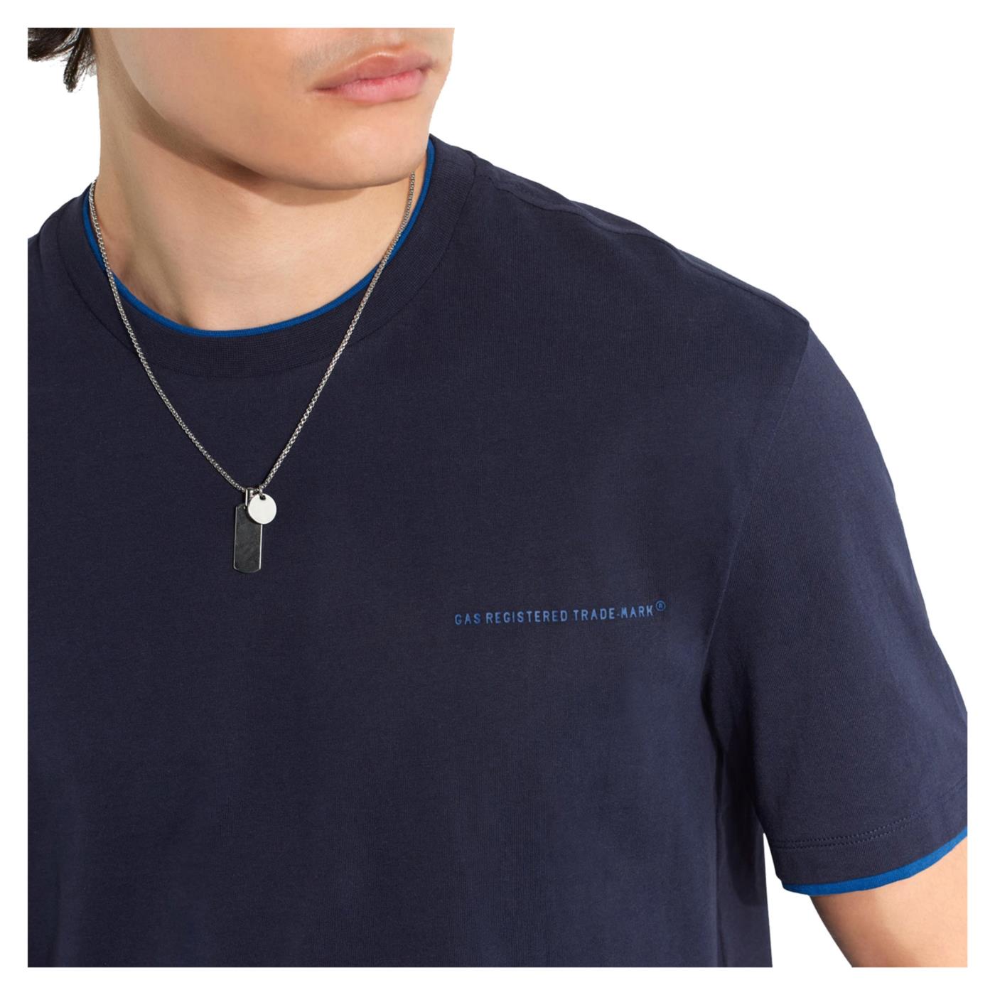 GAS T-SHIRT DHARIS MC EDGE - Blu - vista 4