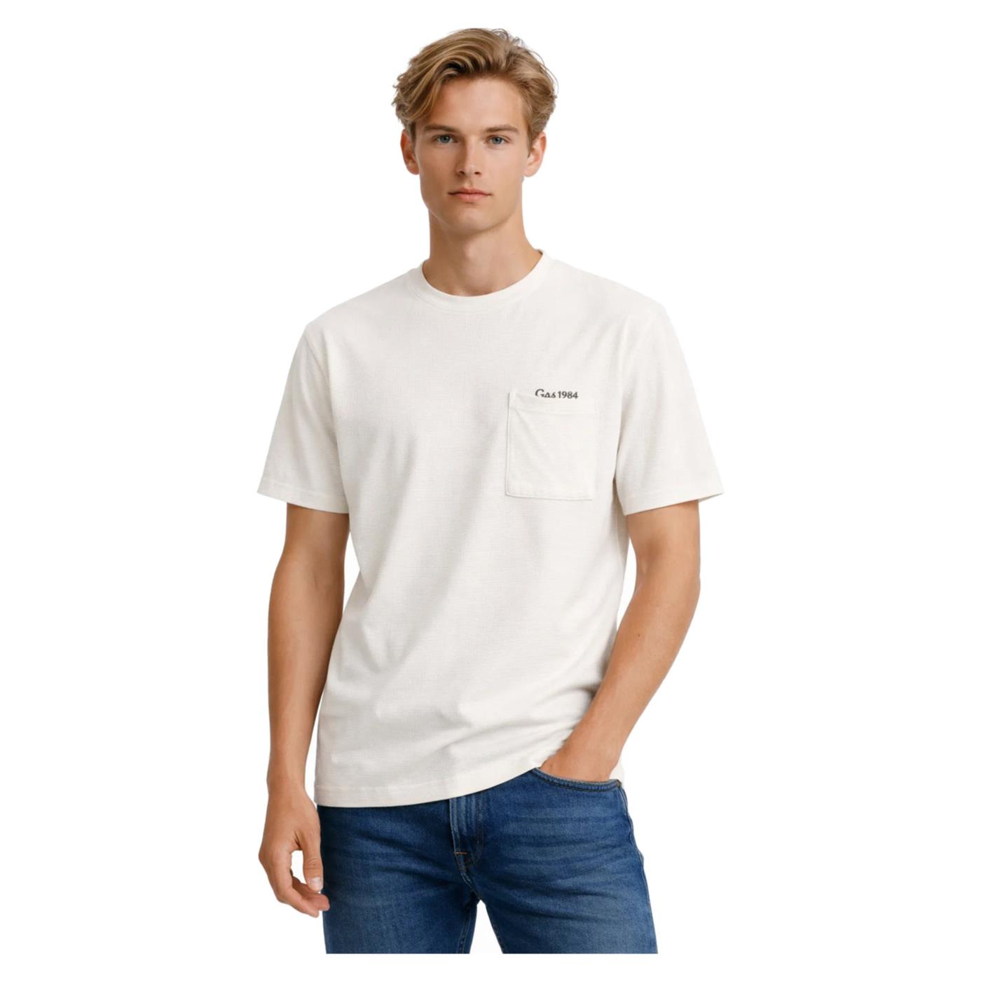 GAS T-SHIRT DHARIS MC POCKET - Bianco - vista 2