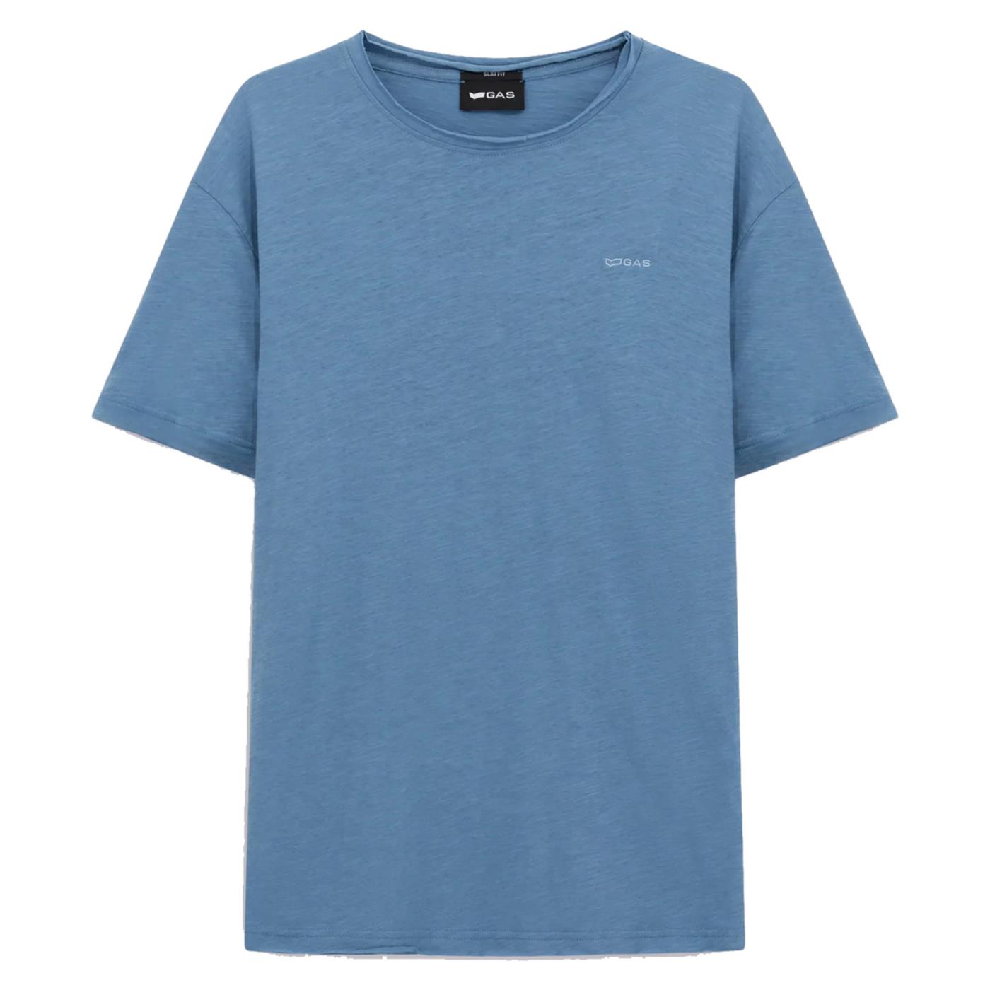 GAS T-SHIRT MC SCUBA SLUB - Blu - vista 2