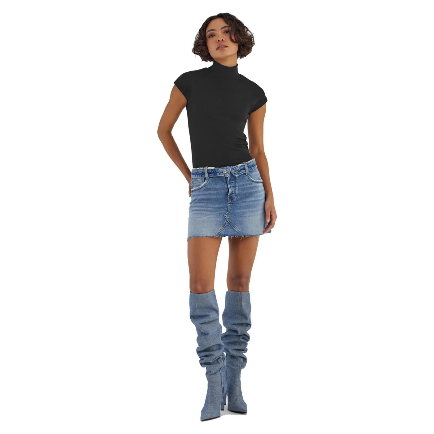 GAS T-SHIRT W HANIS MC COLLAR - Nero - immagine principale