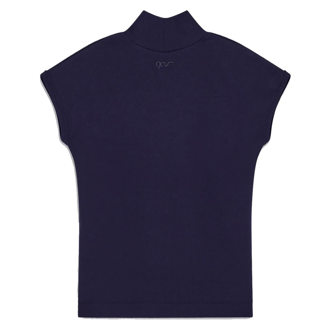 GAS T-SHIRT W HANIS MC COLLAR - Blu - vista 6