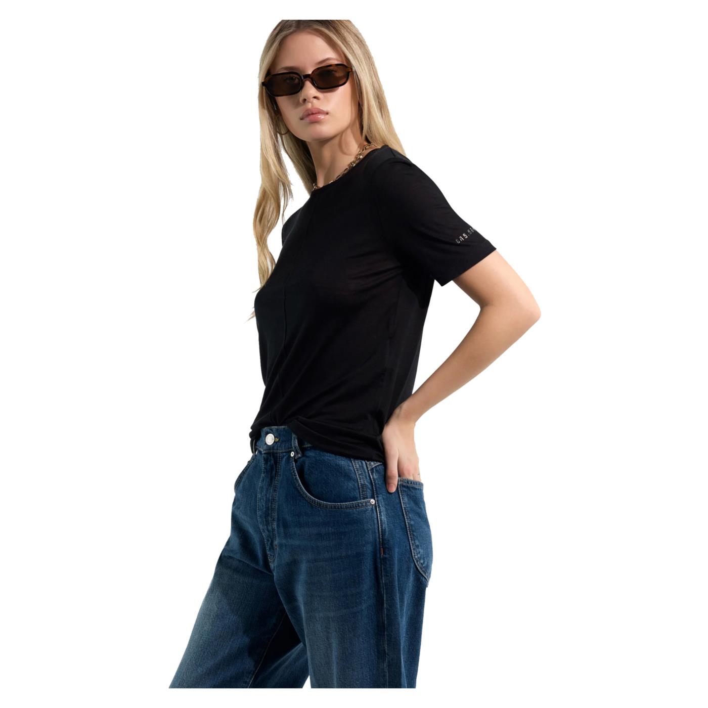 GAS T-SHIRT W DIANTY MC - Nero - vista 2