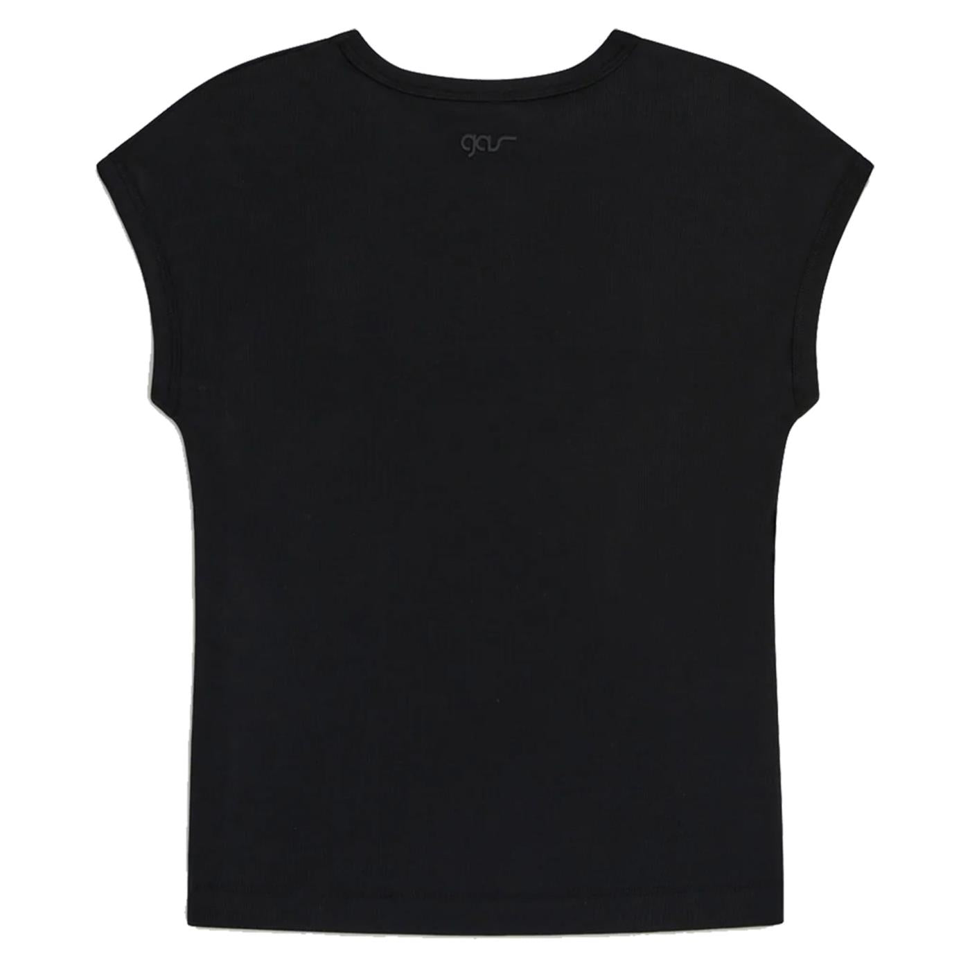 GAS T-SHIRT W HANIS MC CREW - Nero - vista 2