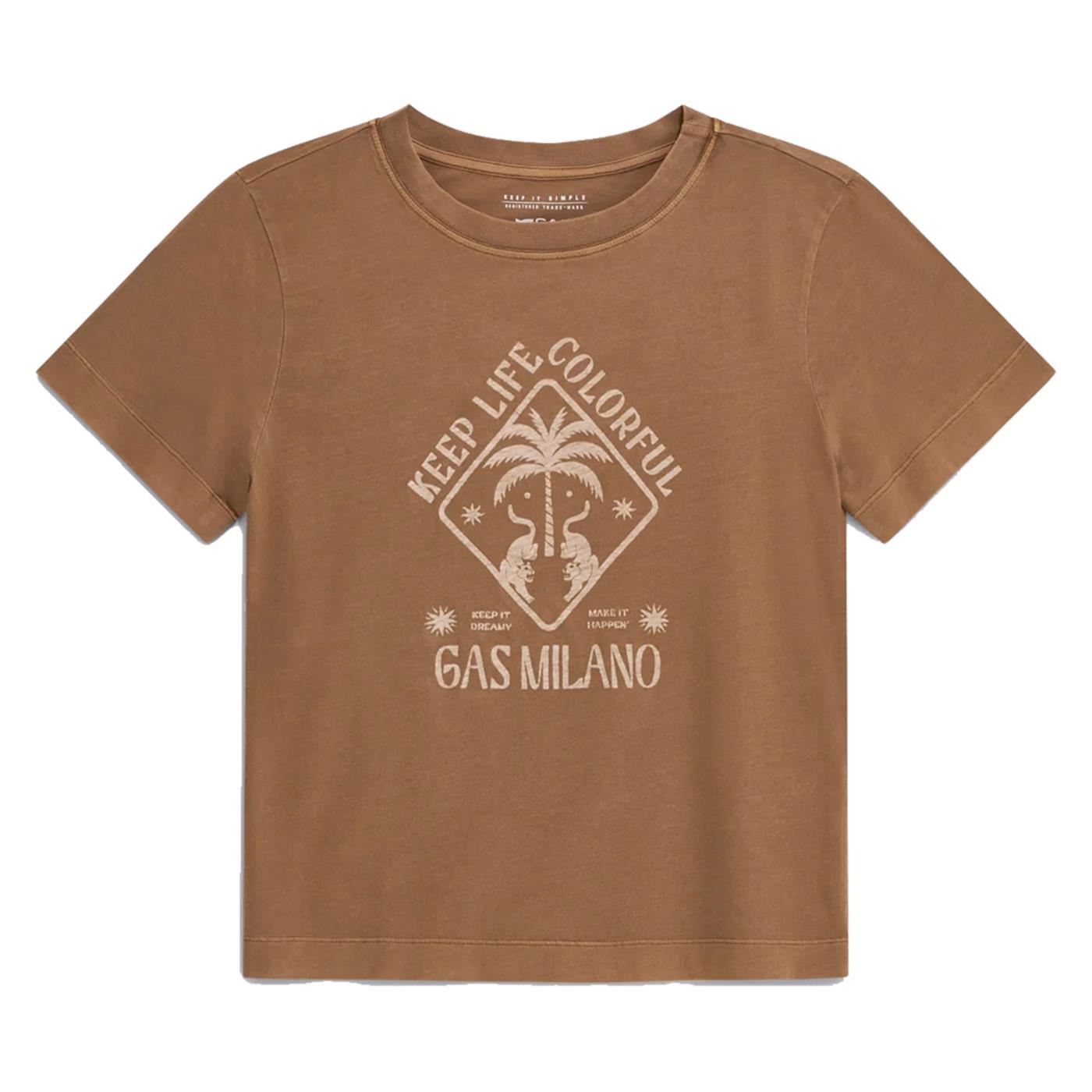 GAS T-SHIRT W IRIN COLORFUL - Marrone chiaro - immagine principale