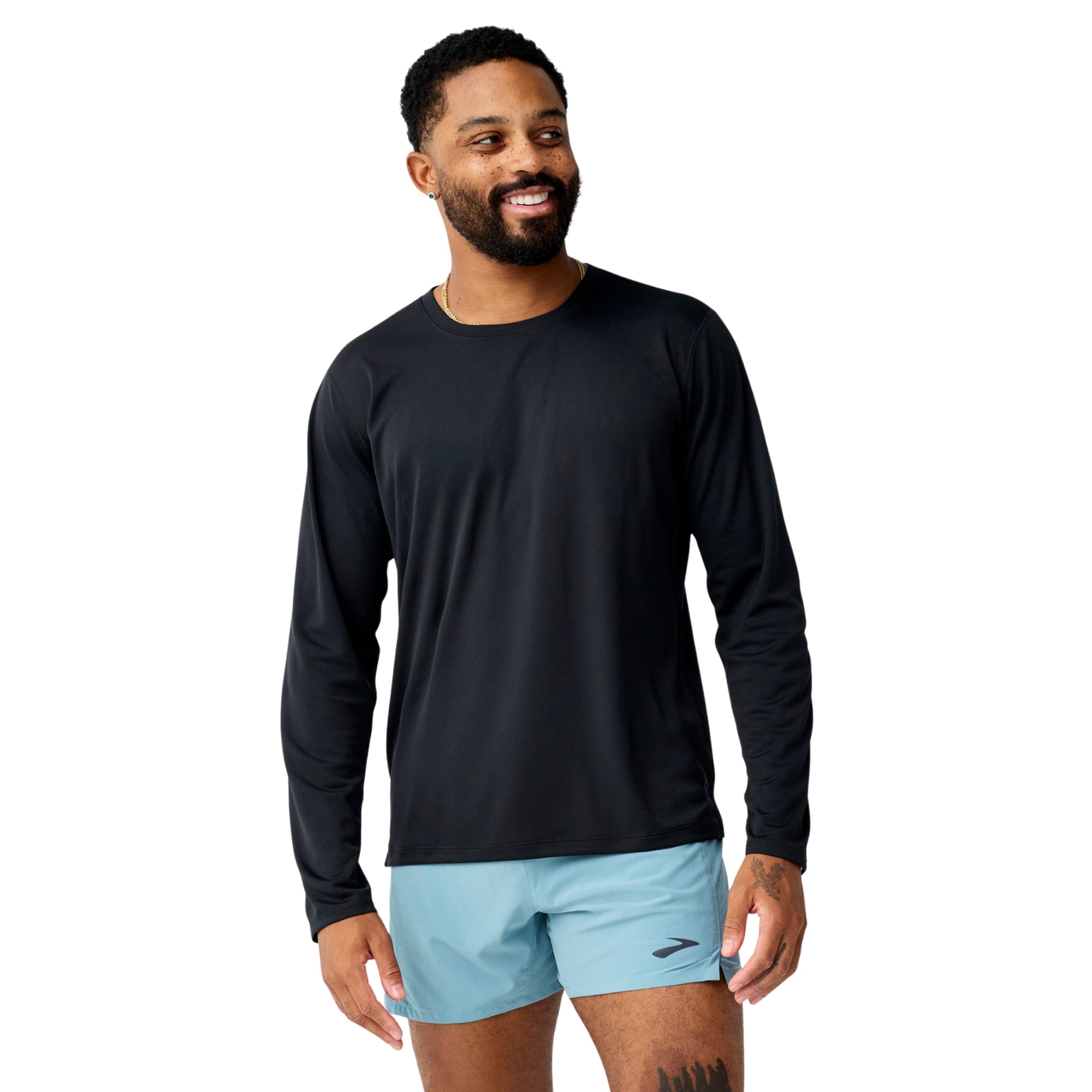 BROOKS DASH LONG SLEEVE TEE - Nero - immagine principale