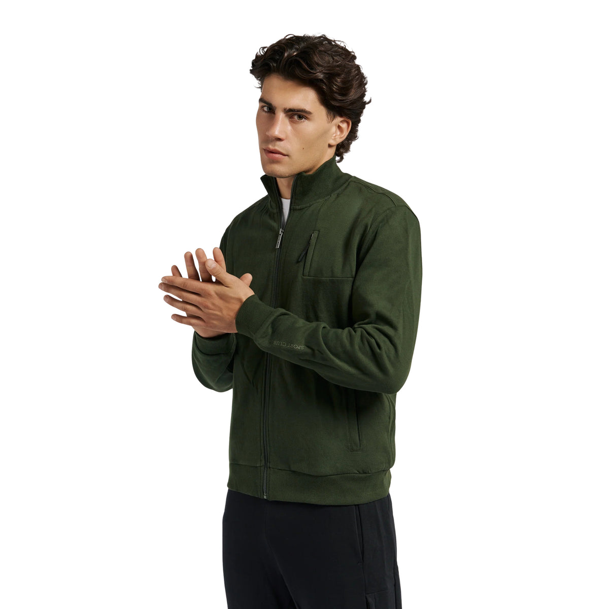 FREDDY FELPA FULL ZIP FELPATA - Militare - immagine principale