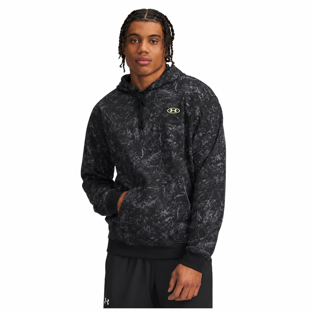 UNDER ARMOUR RIVAL FLC PRINTED HOODIE - Nero - immagine principale