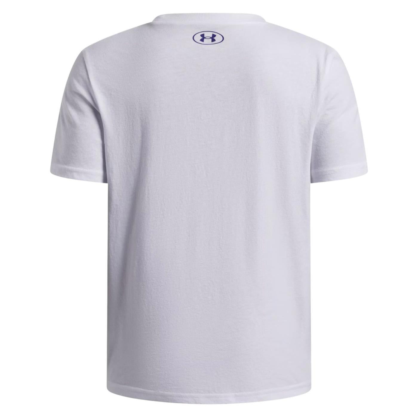 UNDER ARMOUR BOY LOGO BLUR SS TEE - Bianco - vista 2
