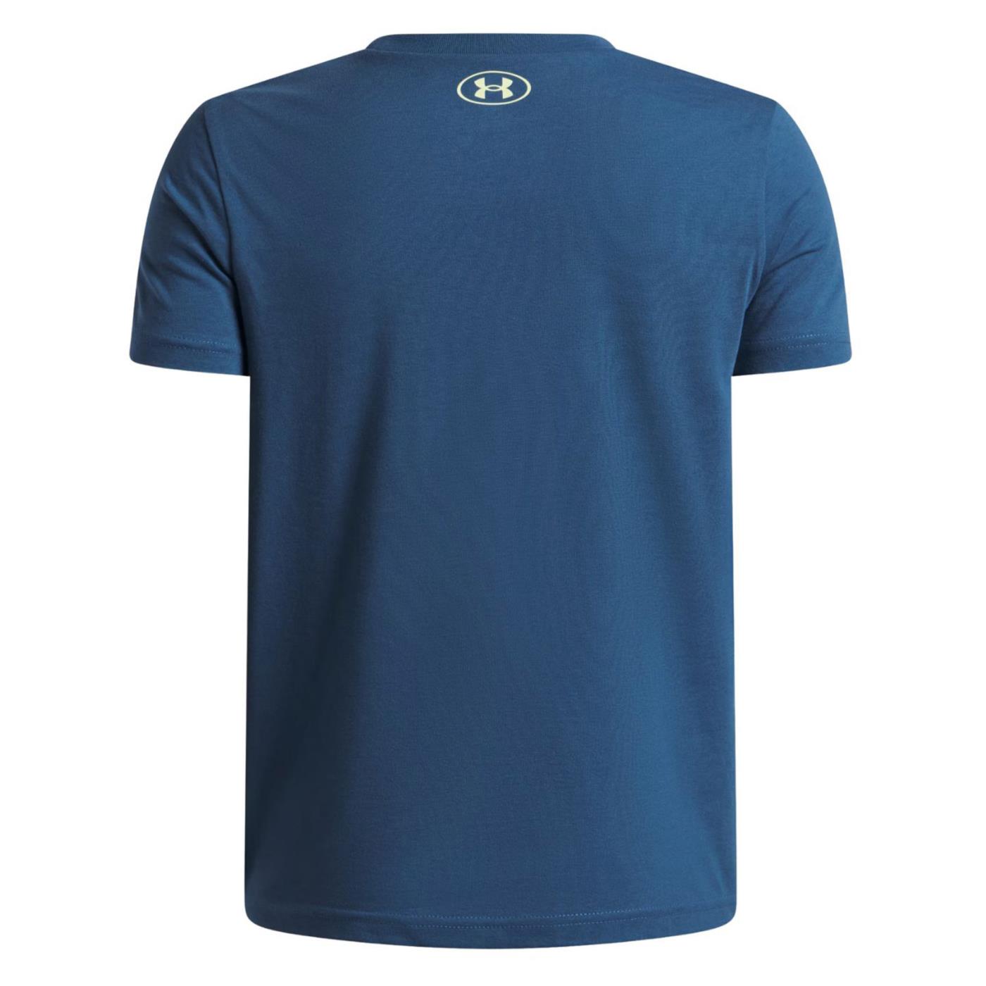 UNDER ARMOUR BOY LOGO BLUR SS TEE - Blu - vista 2