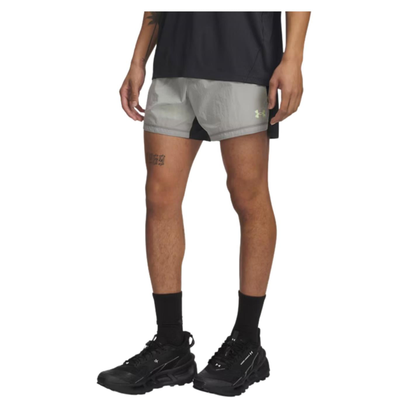 UNDER ARMOUR TRAIL RUN 5 LINED SHORT - Grigio chiaro - immagine principale