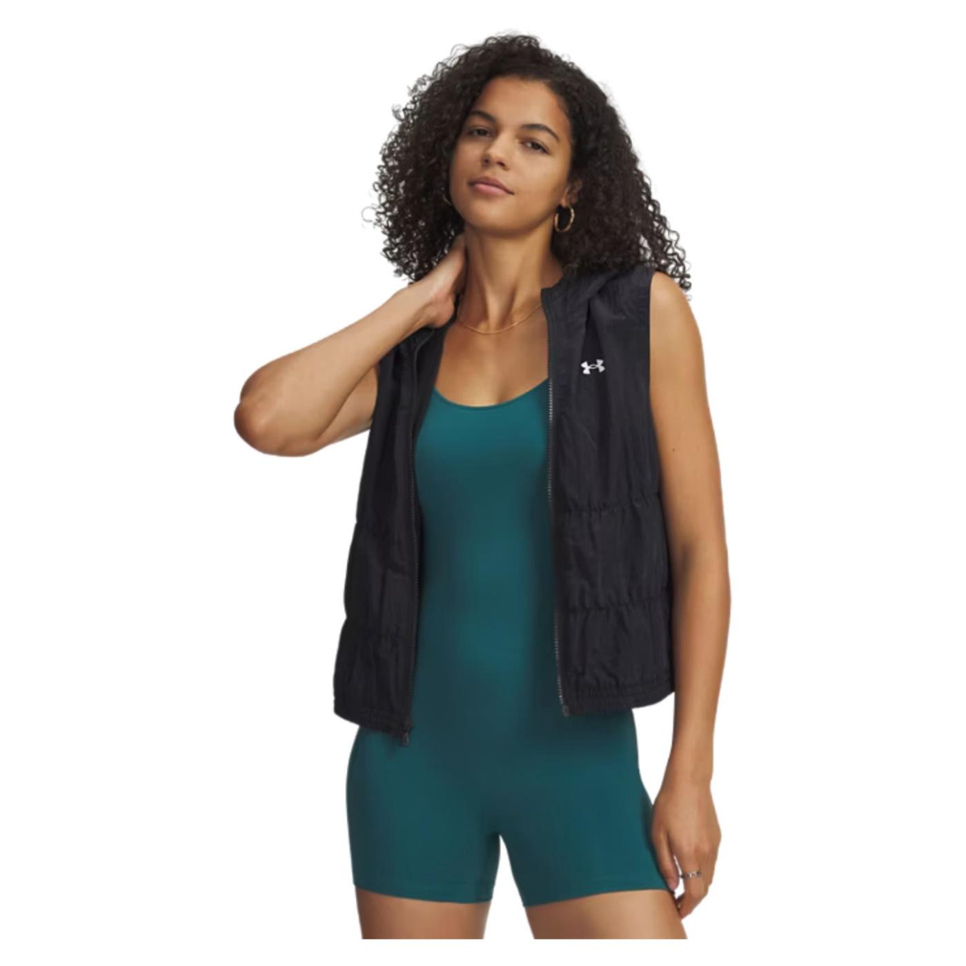 UNDER ARMOUR W RIVAL WOVEN RUCHED VEST - Nero - immagine principale