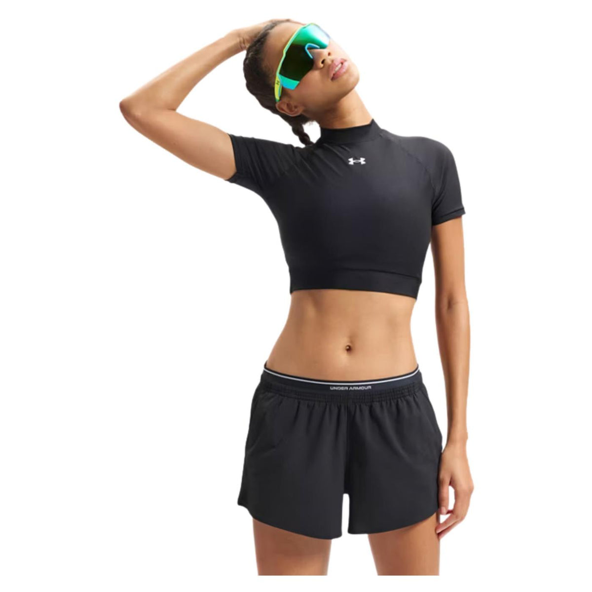 UNDER ARMOUR W HEATGEAR CROP MOCK TEE