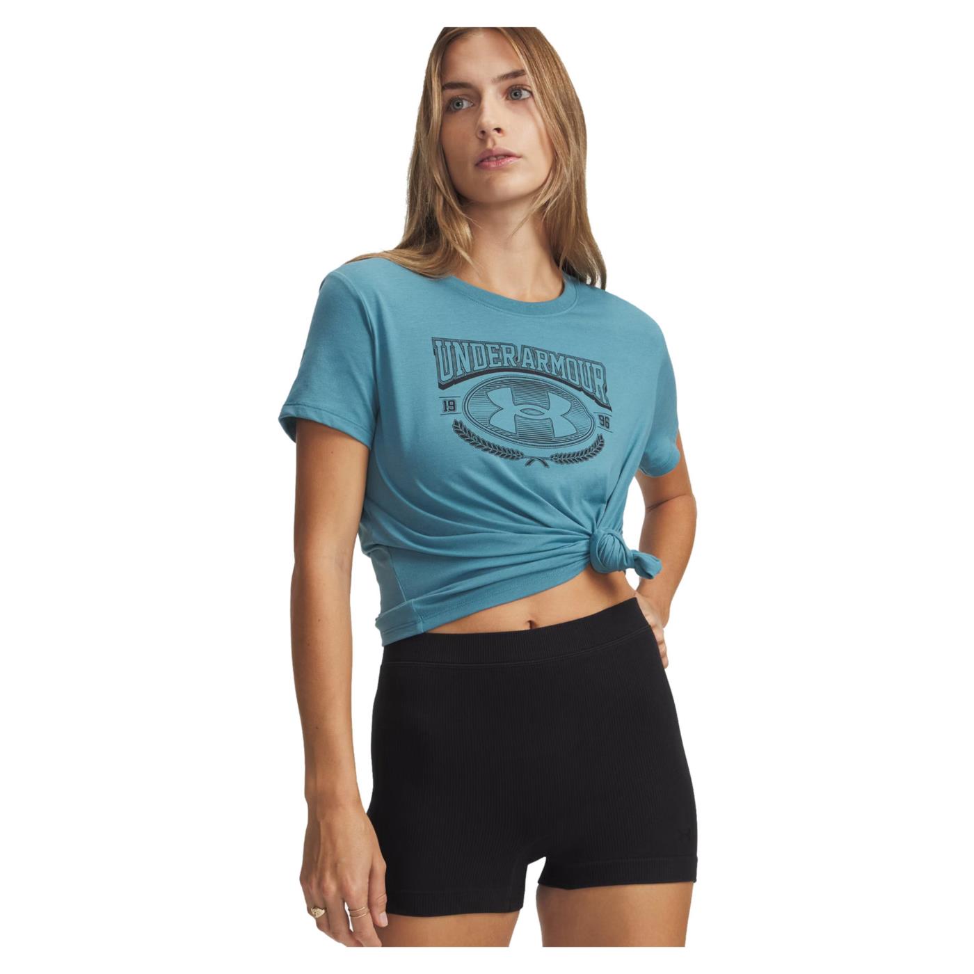 UNDER ARMOUR W VARSITY SS TEE - Turchese - immagine principale