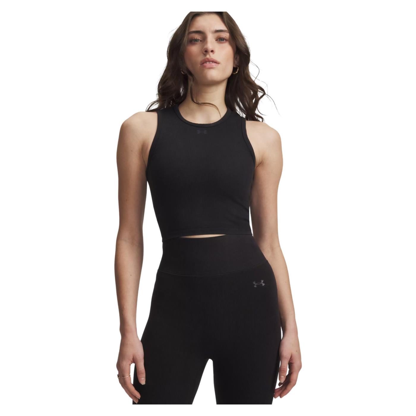 UNDER ARMOUR SEAMLESS COTTON HAND TANK - Nero - immagine principale