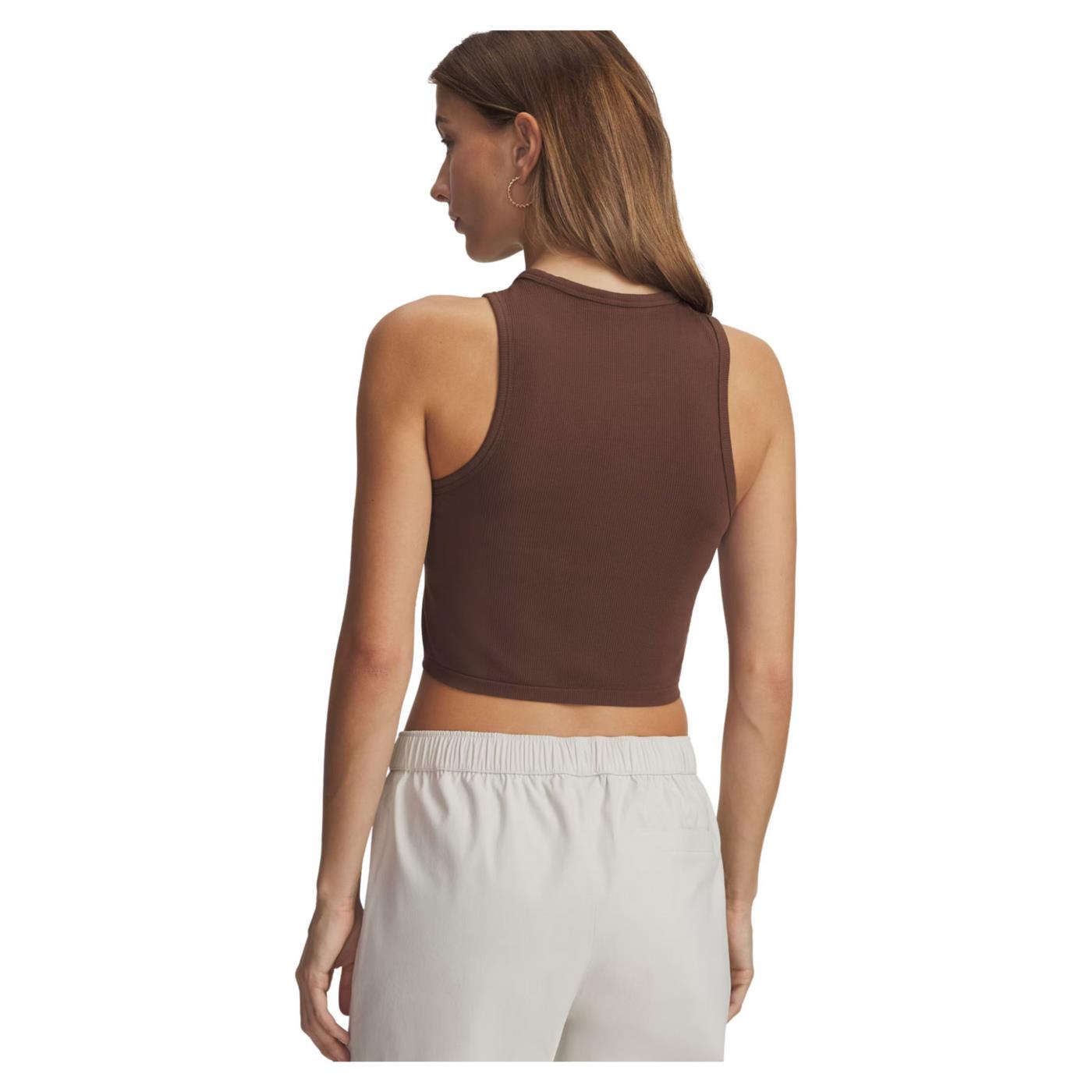 UNDER ARMOUR SEAMLESS COTTON HAND TANK - Marrone scuro - vista 2