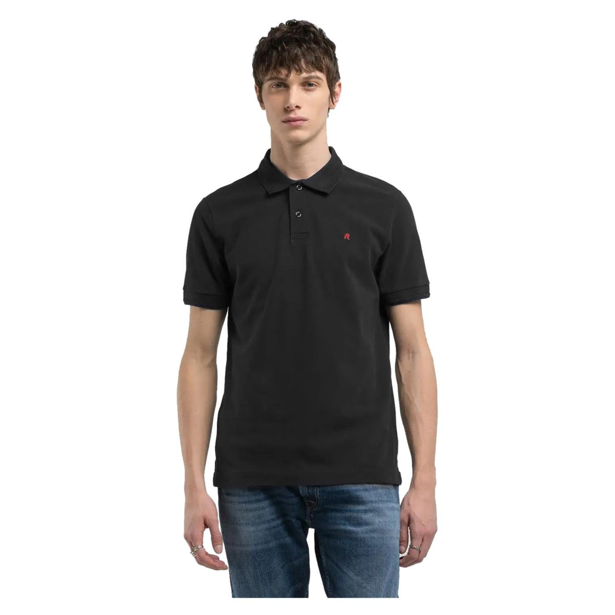 REPLAY PIQUET POLO WITH EMBROIDERY