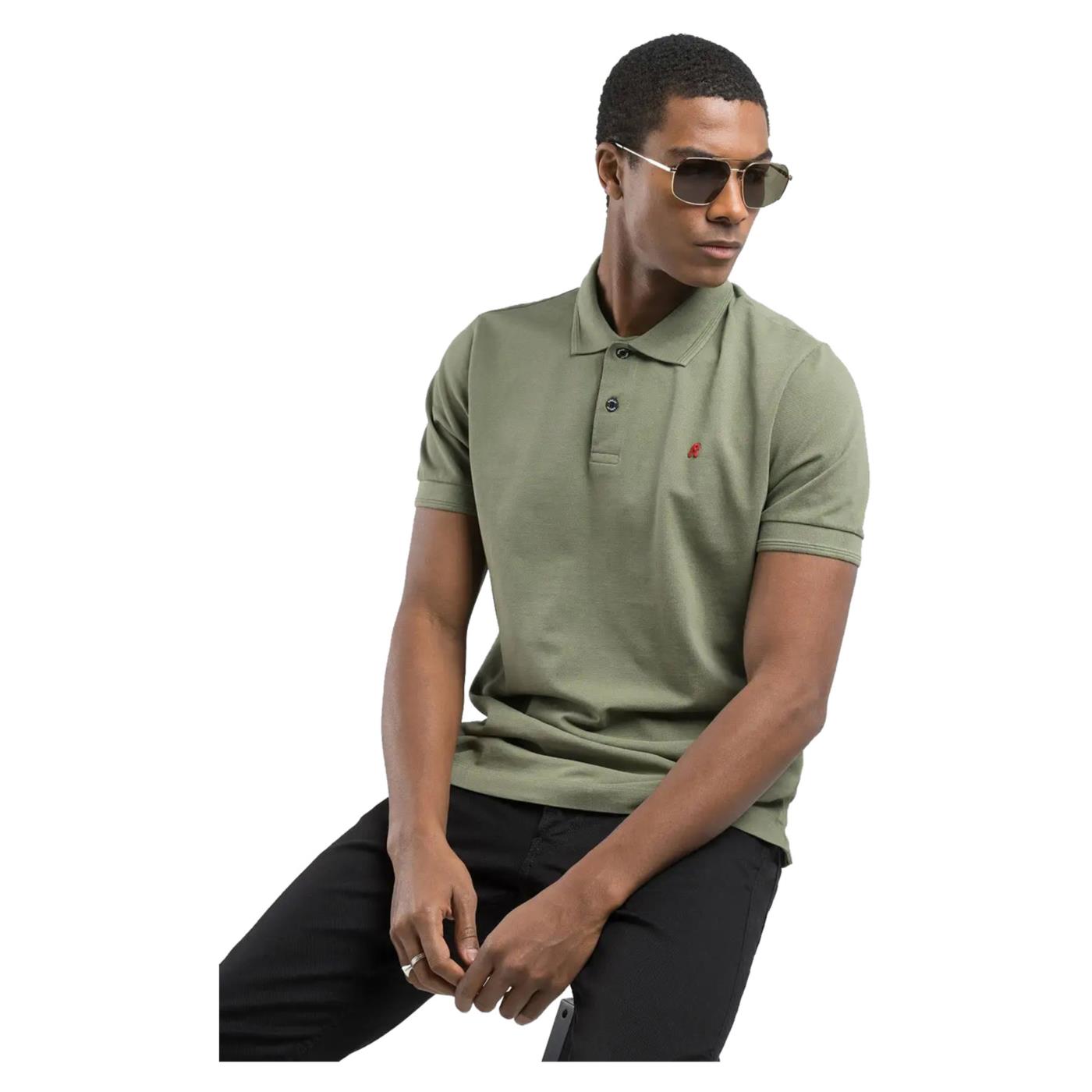 REPLAY PIQUET POLO WITH EMBROIDERY